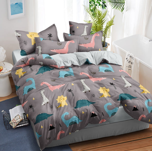 Grey Color Heavy Glace Cotton 130 GSM Flat Queen Size / Double Bed Bedsheet with 2 Pillow Cover